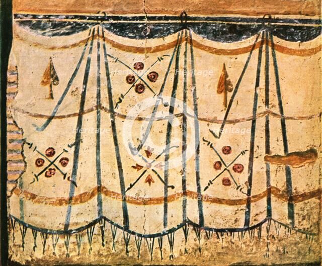 Carpet frieze from Chamber E, Wall 6 of Santa Maria Antiqua, Rome, Italy, (1928). Creator: Unknown.