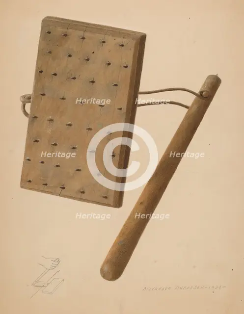 Carpet Stretching Device, 1939. Creator: Alexander Anderson.