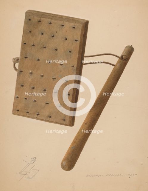 Carpet Stretching Device, 1939. Creator: Alexander Anderson.