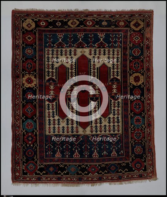 Carpet with Double-Ended Triple Niche, probably Western Turkey, dated AH 1182/ AD 1768-69. Creator: Unknown.