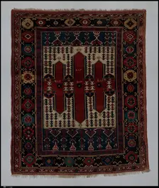 Carpet with Double-Ended Triple Niche, probably Western Turkey, dated AH 1182/ AD 1768-69. Creator: Unknown