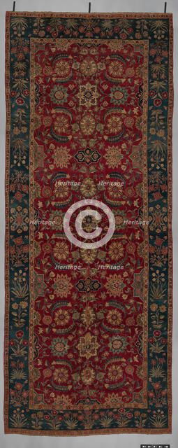 Carpet with Scrolling Vines and Blossoms, Northern India or Pakistan, ca. 1650. Creator: Unknown.