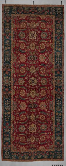 Carpet with Scrolling Vines and Blossoms, Northern India or Pakistan, ca. 1650. Creator: Unknown