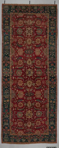 Carpet with Scrolling Vines and Blossoms, Northern India or Pakistan, ca. 1650. Creator: Unknown