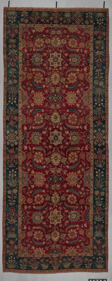 Carpet with Scrolling Vines and Blossoms, Northern India or Pakistan, ca. 1650. Creator: Unknown