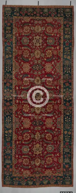 Carpet with Scrolling Vines and Blossoms, Northern India or Pakistan, ca. 1650. Creator: Unknown.