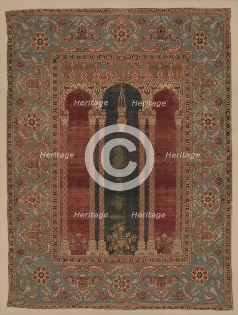 Carpet with Triple-Arch Design, Turkey, ca. 1575-90. Creator: Unknown.