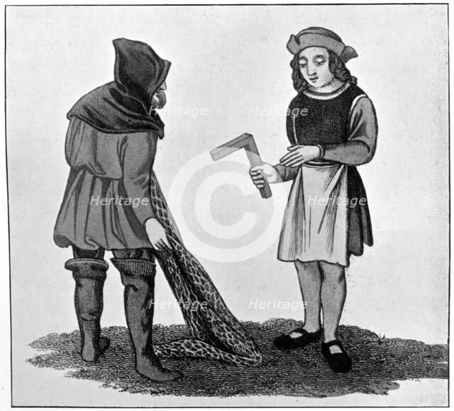 Carpenter and fisherman, 15th century, (1910). Artist: Unknown