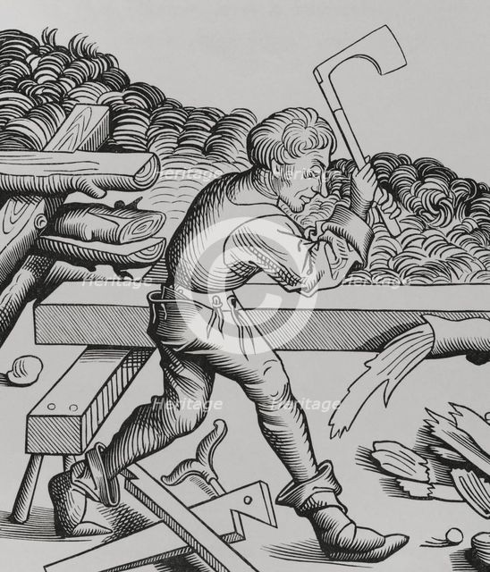 Carpenter's apprentice, "Compagnons du Devoir" or "La Grande Cognée", 1493, (1878).  Creator: Unknown.