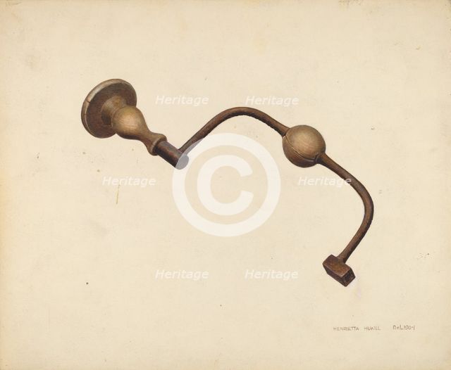 Carpenter's Brace, c. 1939. Creator: Henrietta S. Hukill.