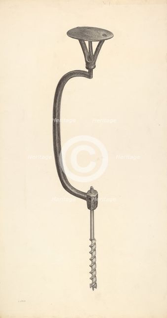 Carpenter's Brace, c. 1941. Creator: Jacob Lipkin.