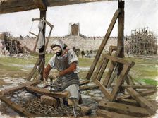 Carpenter, Scarborough Castle, 12th century, (c1990-2010). Artist: Ivan Lapper