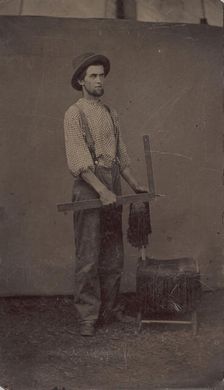 Carpenter with Square, 1860s-70s. Creator: Unknown