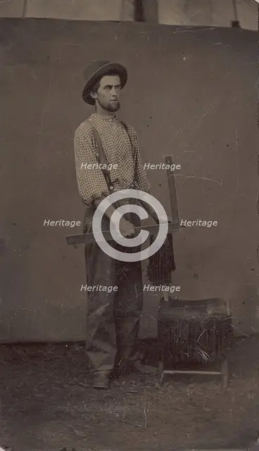 Carpenter with Square, 1860s-70s. Creator: Unknown.