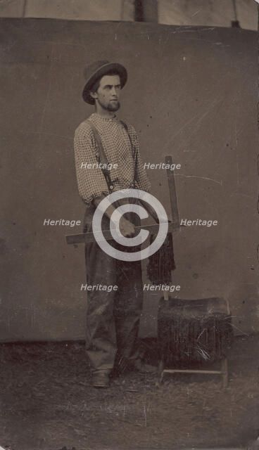 Carpenter with Square, 1860s-70s. Creator: Unknown.