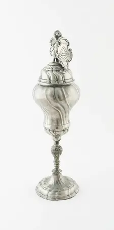 Carpenters Guild Cup and Cover, Germany, c. 1750. Creator: Unknown