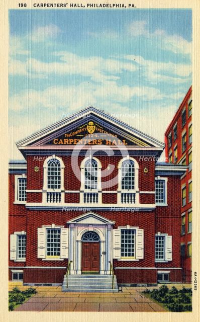 Carpenters' Hall, Philadelphia, Pennsylvania, USA, 1936. Artist: Unknown