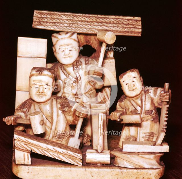 Carpenters, Japanese, c1860. Artist: Unknown