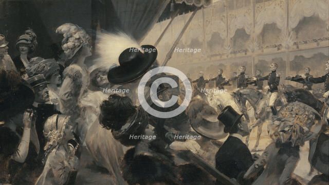 Carrousel au Grand-Palais, en 1910, ou "Une fête militaire de charité : le carrousel du..., 1910. Creator: Rene Lelong.