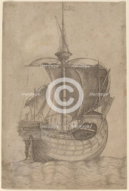 Carrack, Heading to the Right, c. 1480/1500. Creator: Unknown.