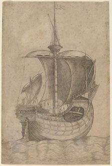 Carrack, Heading to the Right, c. 1480/1500. Creator: Unknown