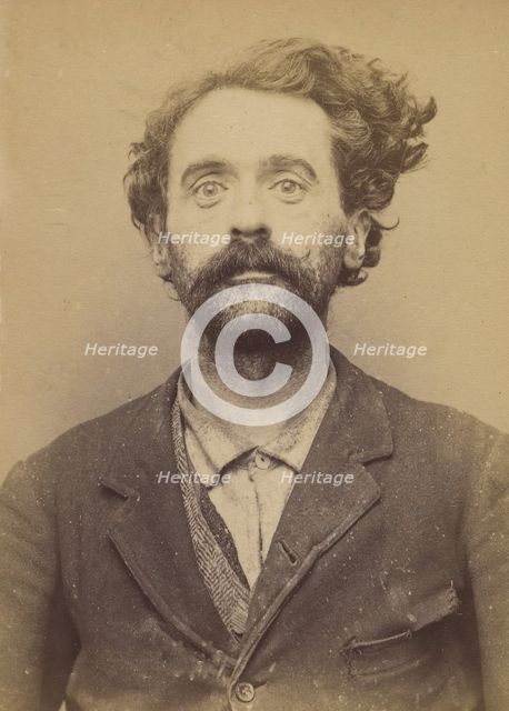 Carraglia. Charles. 39 ans, né à Moceto (It). Homme de lettres. Anar, infraction à la loi ..., 1894. Creator: Alphonse Bertillon.