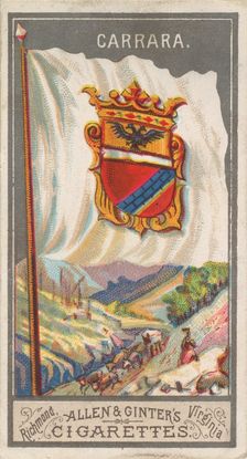 Carrara, from the City Flags series (N6) for Allen & Ginter Cigarettes Brands, 1887. Creator: Allen & Ginter