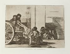 Carretadas al cementerio.; Los Desastres de la Guerra, Madrid 1863. Creator: Francisco Goya