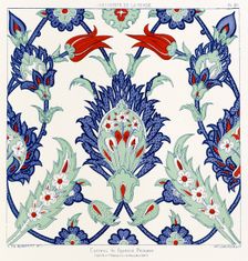 Carreau de fayence Persane 1880. Creators: Adalbert de Beaumont, Eugène-Victor Collinot