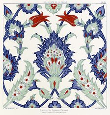 Carreau de fayence Persane 1880. Creators: Adalbert de Beaumont, Eugène-Victor Collinot