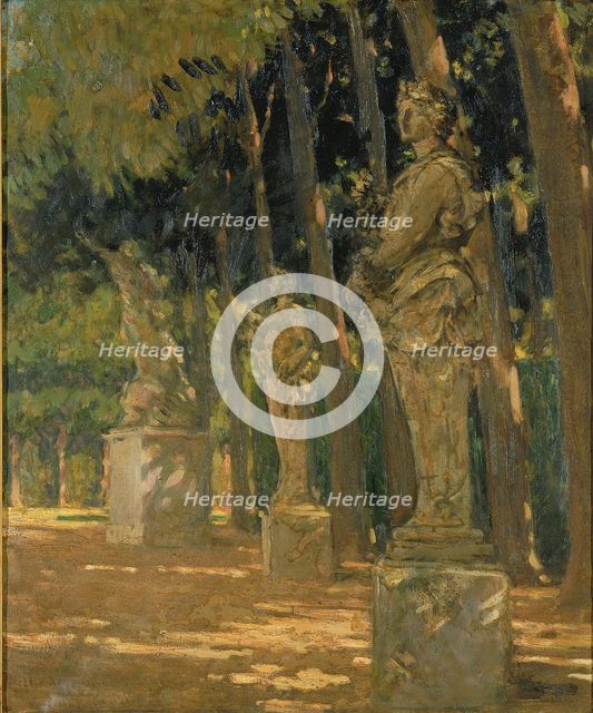 Carrefour at the End of the Tapis Vert, Versailles, 1913. Creator: Carroll Beckwith.