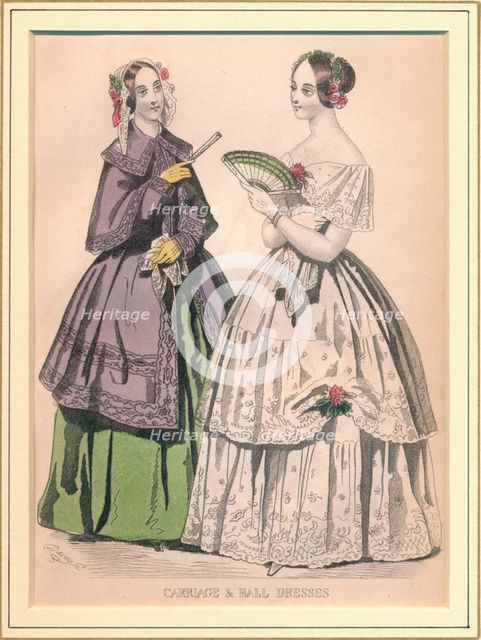 'Carriage & Ball Dresses', c19th century. Creator: Unknown.