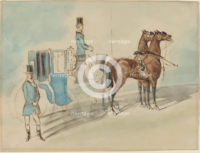 Carriage with Driver and Groom: Spring. Creator: Constantin Guys.