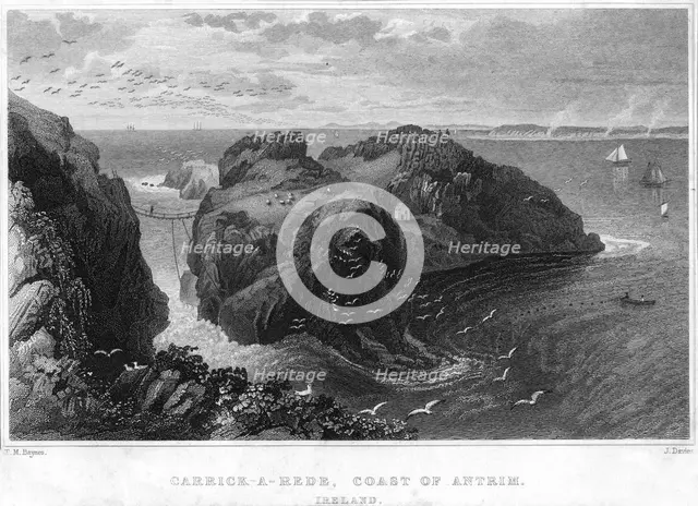 Carrick-A-Rede, Coast of Antrim, Ireland, 19th century. Artist: Unknown