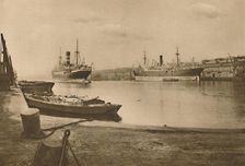 Carriers of London's Food: Unloaded Cargo Boats in the South Dock of the West India Docks c1935. Creator: Langfier