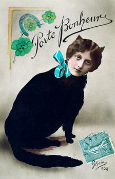 Carry Happiness French Postcard, c1900
