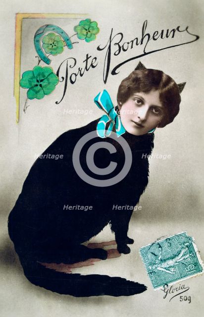 'Carry Happiness', French Postcard, c1900. Artist: Unknown