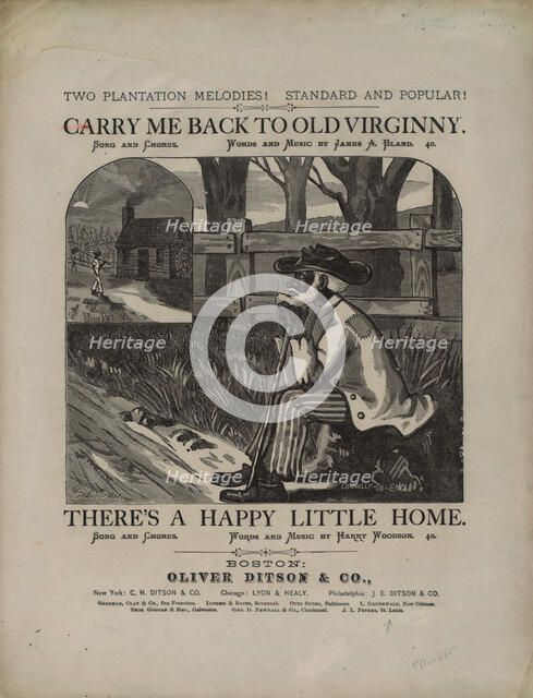 'Carry me back to old Virginny': song and chorus, 1878. Creator: Connelly-Co..