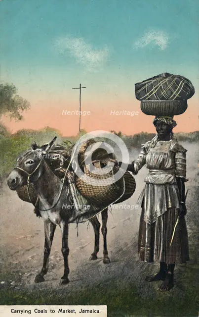 'Carrying Coals to Market, Jamaica', early 20th century. Creator: Unknown.