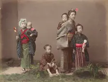 Carrying Children, 1870s-1890s. Creator: Kusakabe Kimbei