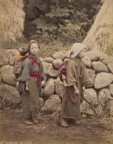 Carrying Children, about 1875-1890s. Creator: Adolfo Farsari