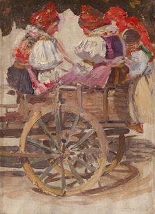 Carrying away the quilts, 1903. Creator: Joza Uprka