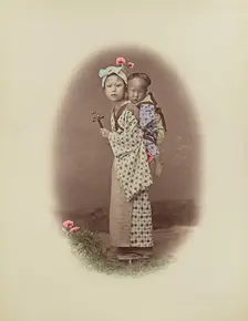 Carrying Baby, 1870s-1890s. Creator: Kusakabe Kimbei