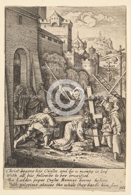 Carrying the cross, 1625-77. Creator: Wenceslaus Hollar.