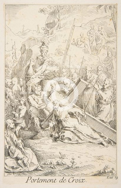 Carrying the Cross.n.d. Creators: Claude Gillot, Jacques Gabriel Huquier.