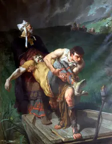 Carrying the Dead c1842-1896. Artist: Evariste Vital Luminais