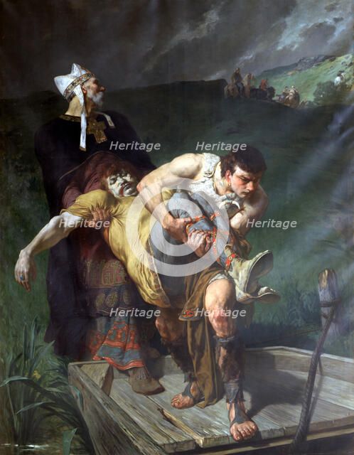 'Carrying the Dead', c1842-1896. Artist: Evariste Vital Luminais