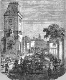 Carrying the Wounded Russians to St George's, Bucharest 1854. Creator: Unknown
