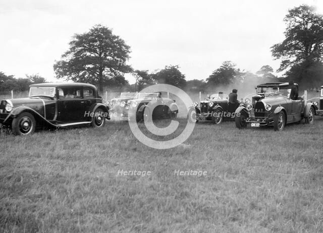Cars taking part in the Bugatti Owners Club gymkhana, 5 July 1931. Artist: Bill Brunell.