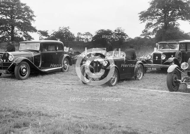 Cars taking part in the Bugatti Owners Club gymkhana, 5 July 1931. Artist: Bill Brunell.
